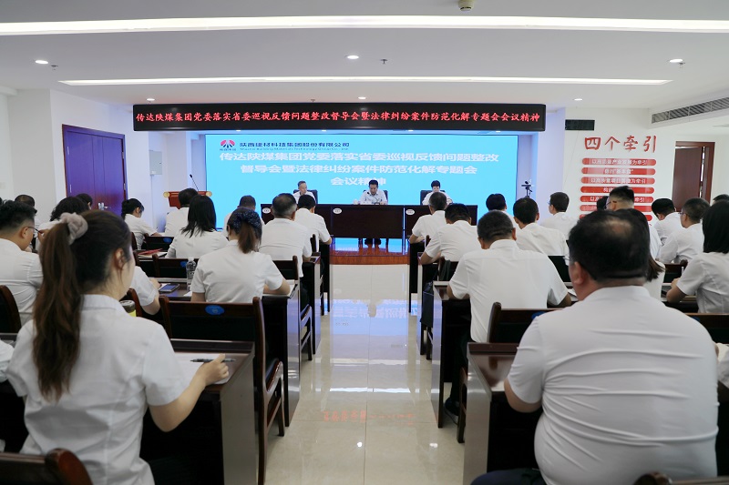 建材科技公司召開專題會(huì)議學(xué)習(xí)傳達(dá)陜煤集團(tuán)黨委關(guān)于落實(shí)省委巡視反饋問(wèn)題整改督導(dǎo)會(huì)暨法律糾紛案件防范化解專題會(huì)會(huì)議精神